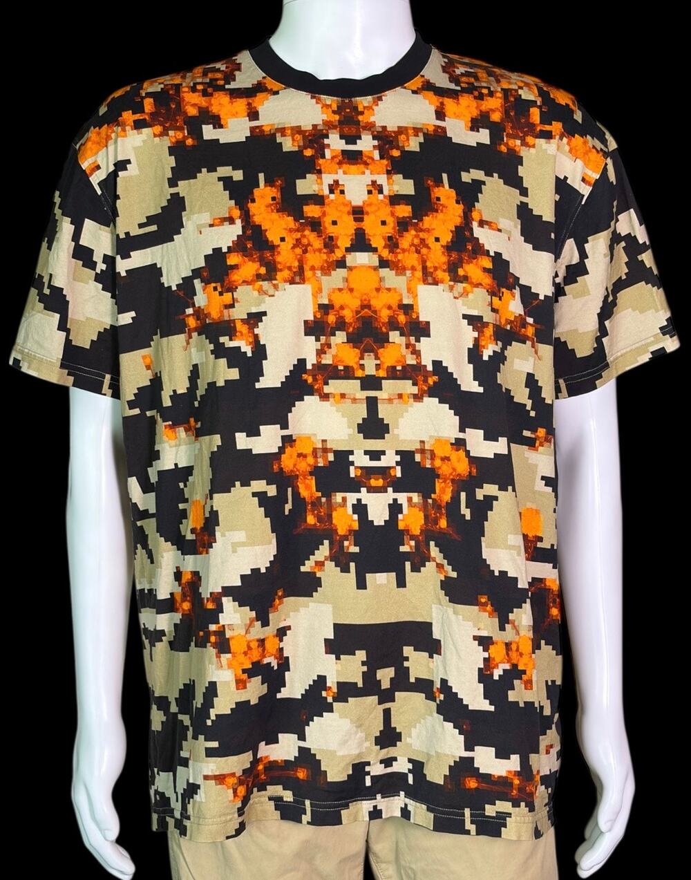 Archival Authentic Givenchy Tisci Pixelated Flame Camo Shirt Colombian Fit Large